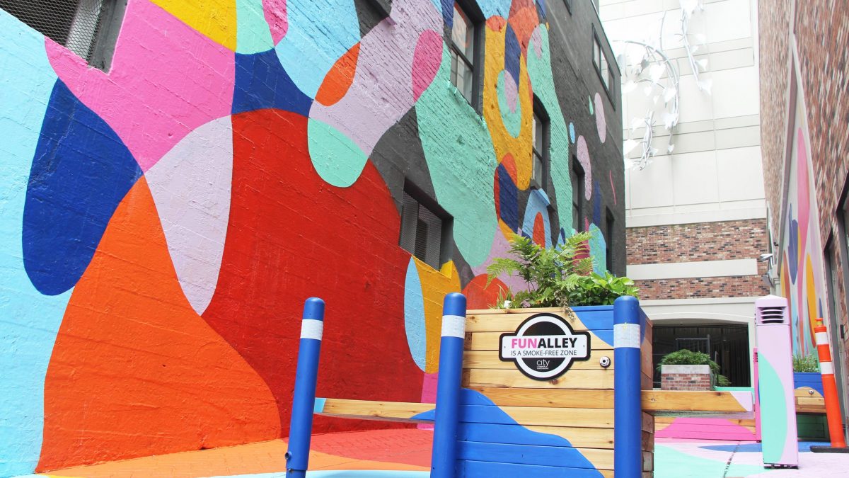 A colourful alley in Lower Lonsdale.