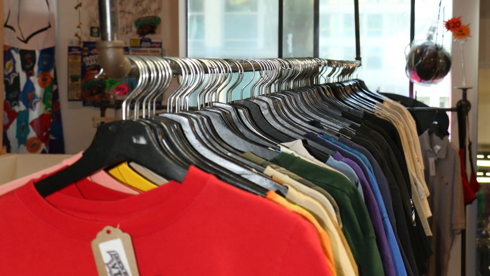 Vintage t shirts in a vintage store in vancouver