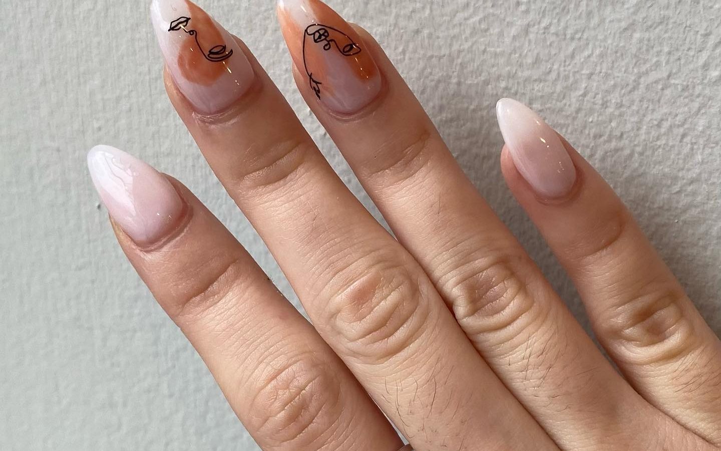 abstract face nails