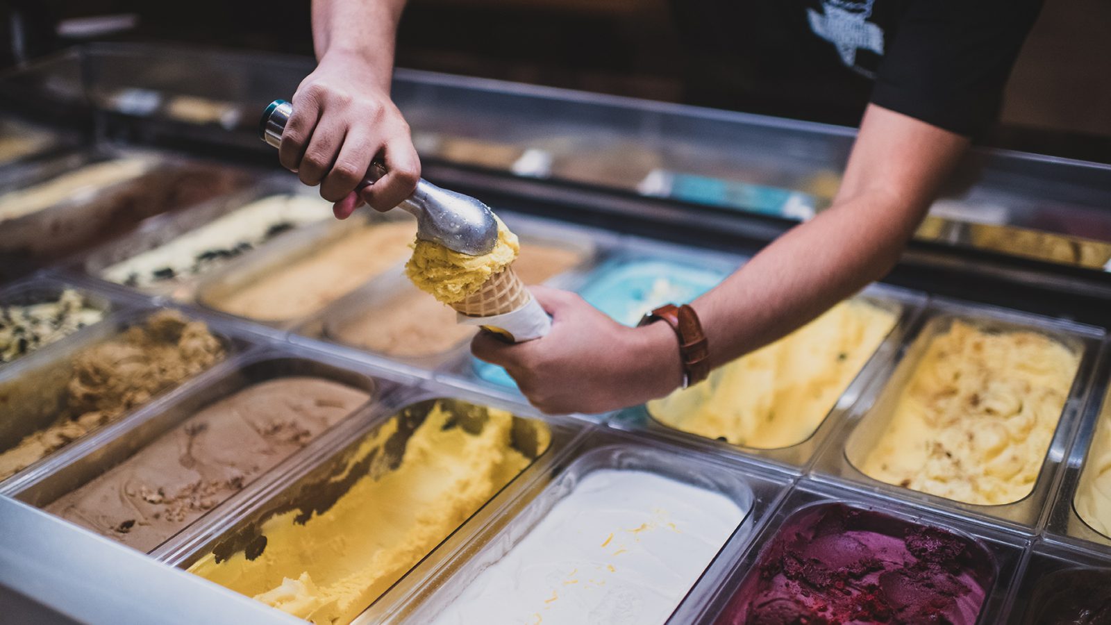 A selection of ice creams.